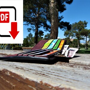 Cartera de cuero plegable patrón digital _ Cartera de cuero para hombre Patrón DIY _ Cartera de cuero hecha a mano Patrón PDF _