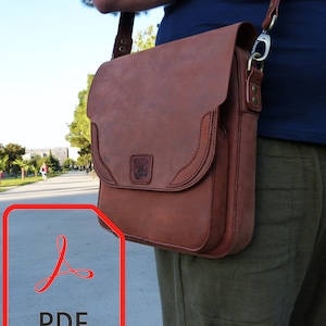Bolsa de couro crossbody padrão digital _ Bolsa de ombro _ Padrão de bolsa DIY _ Download de PDF _ Modelo de bolsa _ Impressão em tamanho carta A4 e EUA