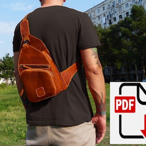 Padrão digital de mochila lateral _ Mochila de couro _ Padrão DIY _ Download em PDF _ Modelo digital _ Impressão em tamanho A4
