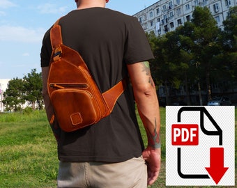 Side backpack digital pattern _ Leather backpack _ DIY pattern _ PDF download _ digital template _ A4 Sized Printout