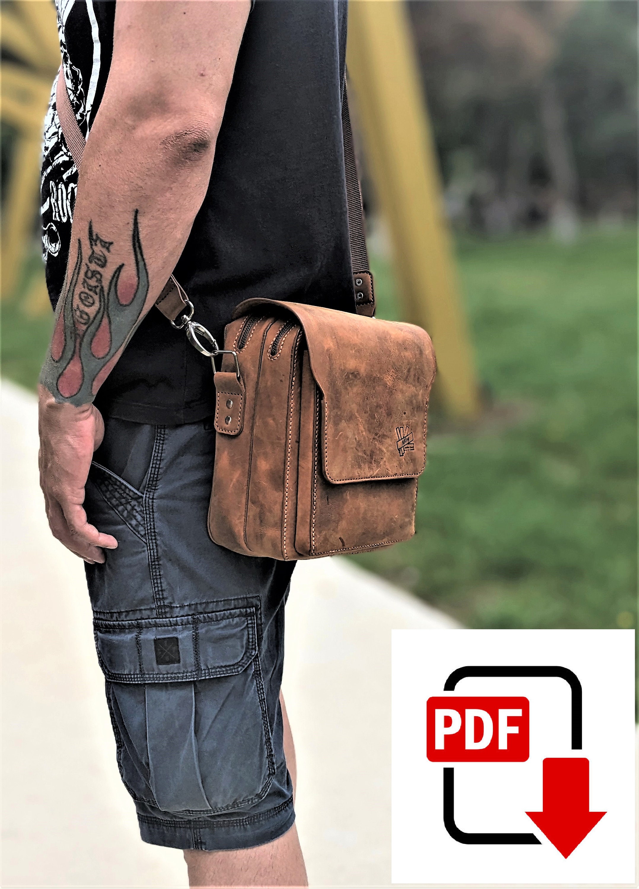 Men's Soft Distressed Italian Leather Sling Bag Men's 