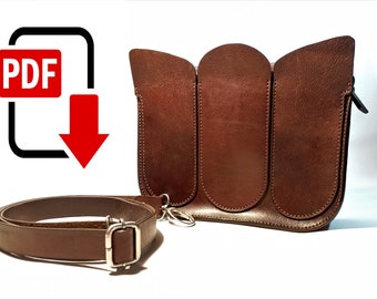 Crossbody Leather Bag Pattern: A4 PDF Template