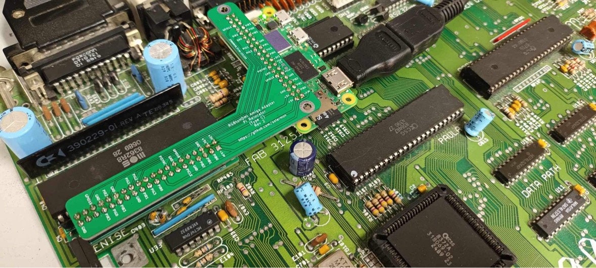 Adattatore Angolato RGB2HDMI Per Commodore Amiga 500 | Con Cavo E Menu OSD
