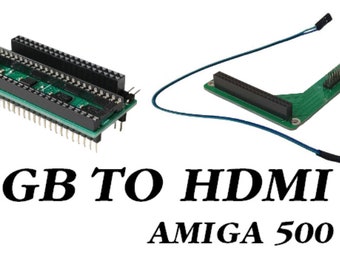 RGB to HDMI Angled Adapter with menu cable for Commodore Amiga 500 RGB2HDMI new