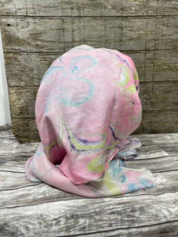 Wartime 1940s Style Head Scarf WWII Retro Pink Si… - image 4