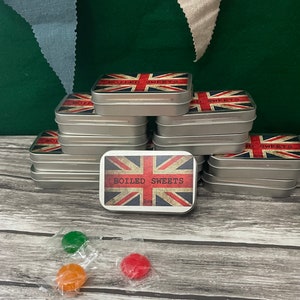 Retro Brytyjskie Gotowane Słodycze Puszka WW2 Owocowe Cukierki Angielski Union Jack II Wojna Światowa 1940 Puszka Racji Upominki na Imprezę Twarde Cukierki