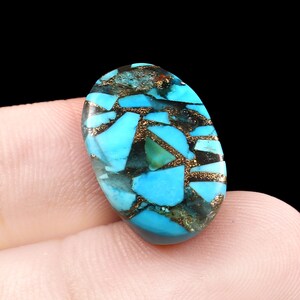 Natural Arizona Blue Copper Turquoise Cabochon Gemstone 12 Ct. Oval Shape 19X12X6 mm Loose Gemstone For Making Jewelry CO- 1767