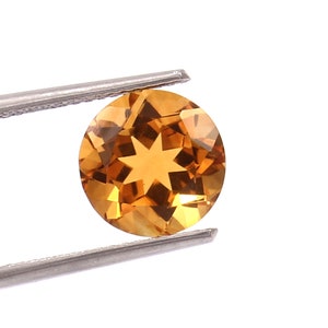 Citrine Faceted Gemstone 100% Natural Golden Citrine Cut stone 3 Ct. Round Shape 9X6.5 MM Loose Gemstone For Making Jewelry CO-0855