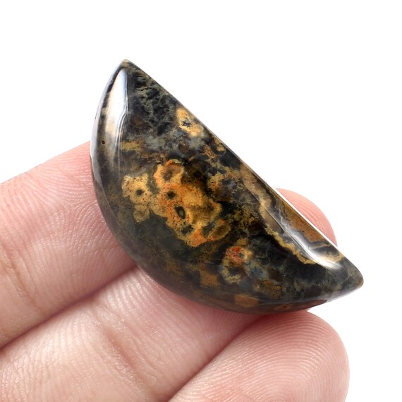 Gorgeous Top Grade Quality 100% Natural Ocean Jasper Cabochon 25 Ct. Fancy Shape 35X16X6 mm Loose Gemstone For Jewelry Making CO-7762