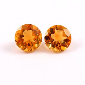 Citrine Faceted Gemstone 100% Natural Golden Citrine Lovely Pair 7 Ct. Round Shape 10X6.5 MM Loose Gemstone For Making Jewelry CO-1002