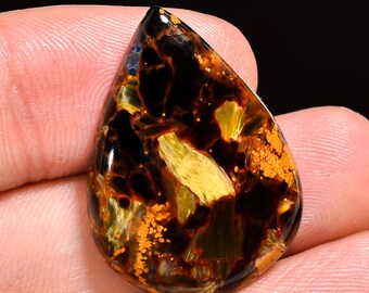 Natural Pietersite Pear Shape Cabochon Gemstone (27x19x4 mm)