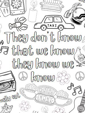 Friends TV Show Coloring Pages, Printable Coloring Sheets, Instant ...