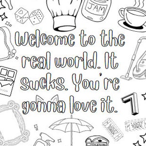 Friends TV Show Coloring Pages, Printable Coloring Sheets, Instant ...