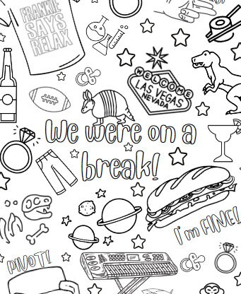 Friends TV Show Coloring Pages, Printable Coloring Sheets, Instant ...