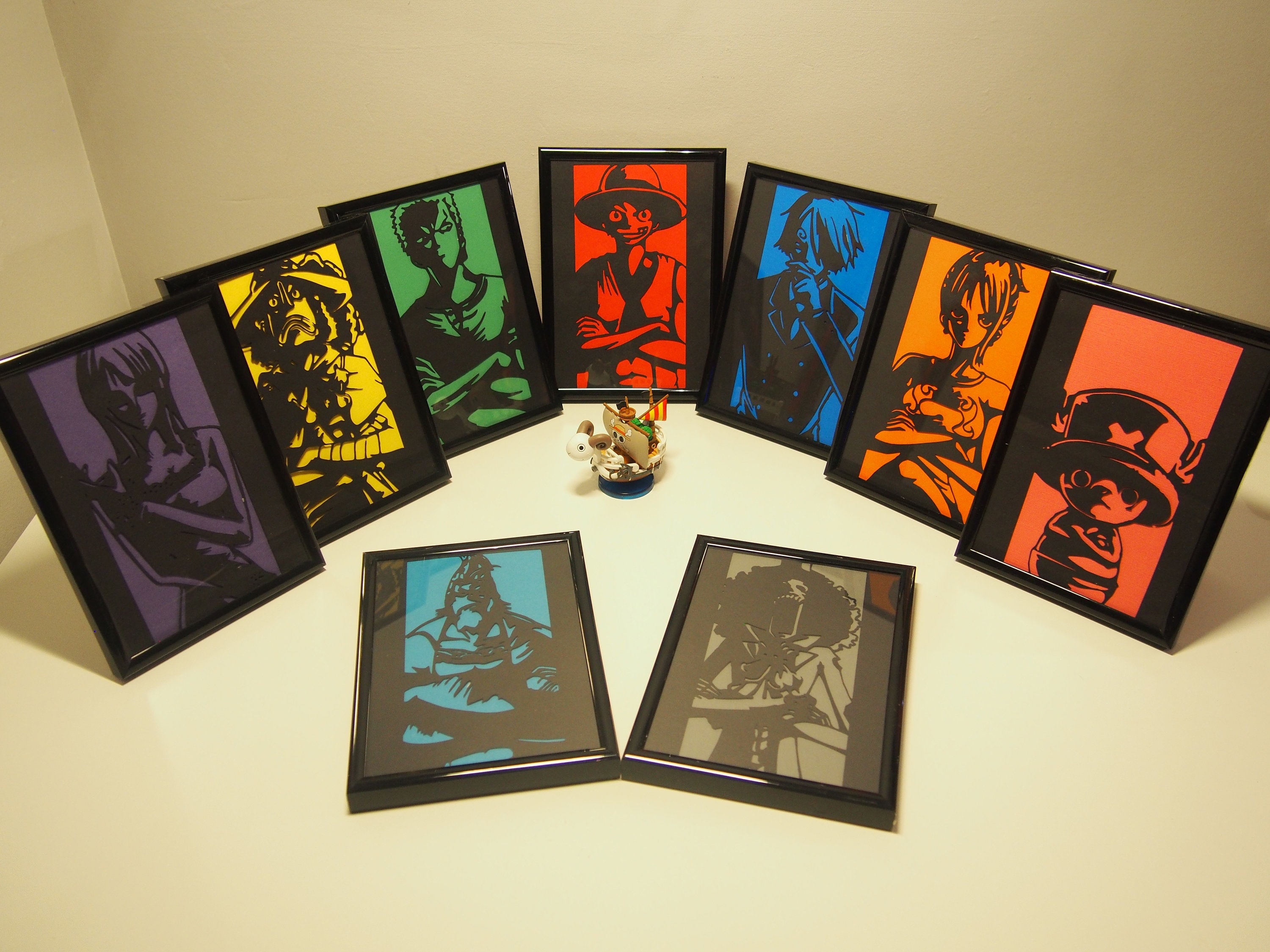 One Piece Straw Hat Crew Anime Silhouette Art Papercraft