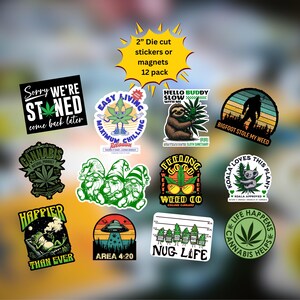 Funny Die Cut Sticker Pack, Ganja Stickers, Fun Herb Sticker pack, Mary Jane, 420, Pot sticker pack