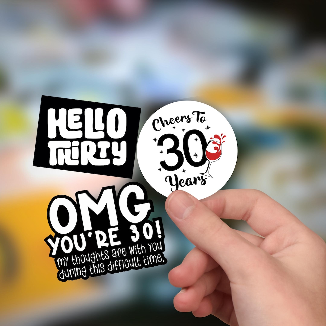 Funny 30th Birthday Die Cut Sticker, Happy 30th Birthday, the Big 30 ...