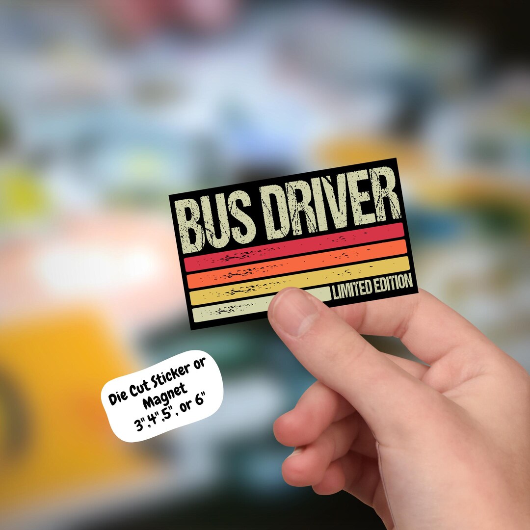 School Bus Driver Sticker Magnet, Limited Edition Retro Design - Etsy