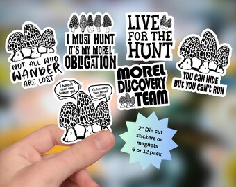 Funny Morel Mushroom Hunting Sticker Pack