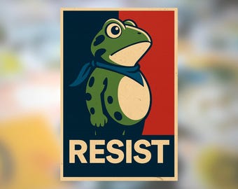 Portland Frog Sticker or Magnet: Empathy & Critical Thinking, Resistance