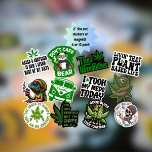 Funny Die Cut Sticker Pack, Ganja Stickers, Fun Herb Sticker pack, Mary Jane, 420, Pot sticker pack