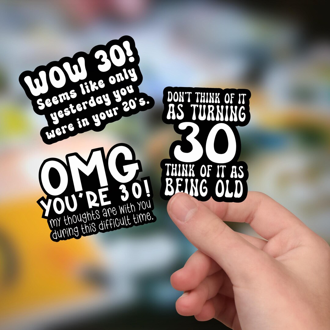 30th Sticker Funny 30th Birthday Stickers: Handmade Party Decor - Etsy