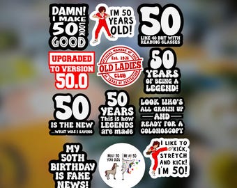 Ladies 50th Birthday Sticker Pack: Sally O'Malley SNL Die Cuts