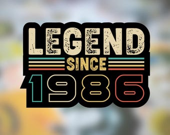 40th Birthday Sticker or Magnet: 1986