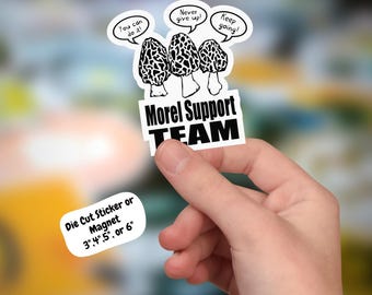 Funny Morel Mushroom Sticker or Magnet: Forager Gift