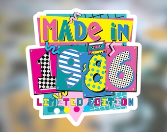 40th Birthday Sticker or Magnet: 1986