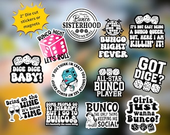 Funny Bunco Night Sticker Pack: Handmade Water-Resistant Decals