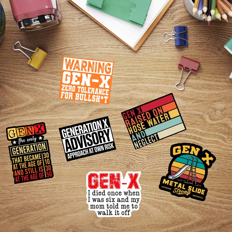 Gen X Sticker Pack: 1970s Baby, 50th Birthday Party Decor - Etsy