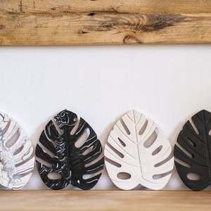 Monstera Jesmonite Trivet - Original - Maëlys Model - Marble Effect - Interior Decoration - Handmade