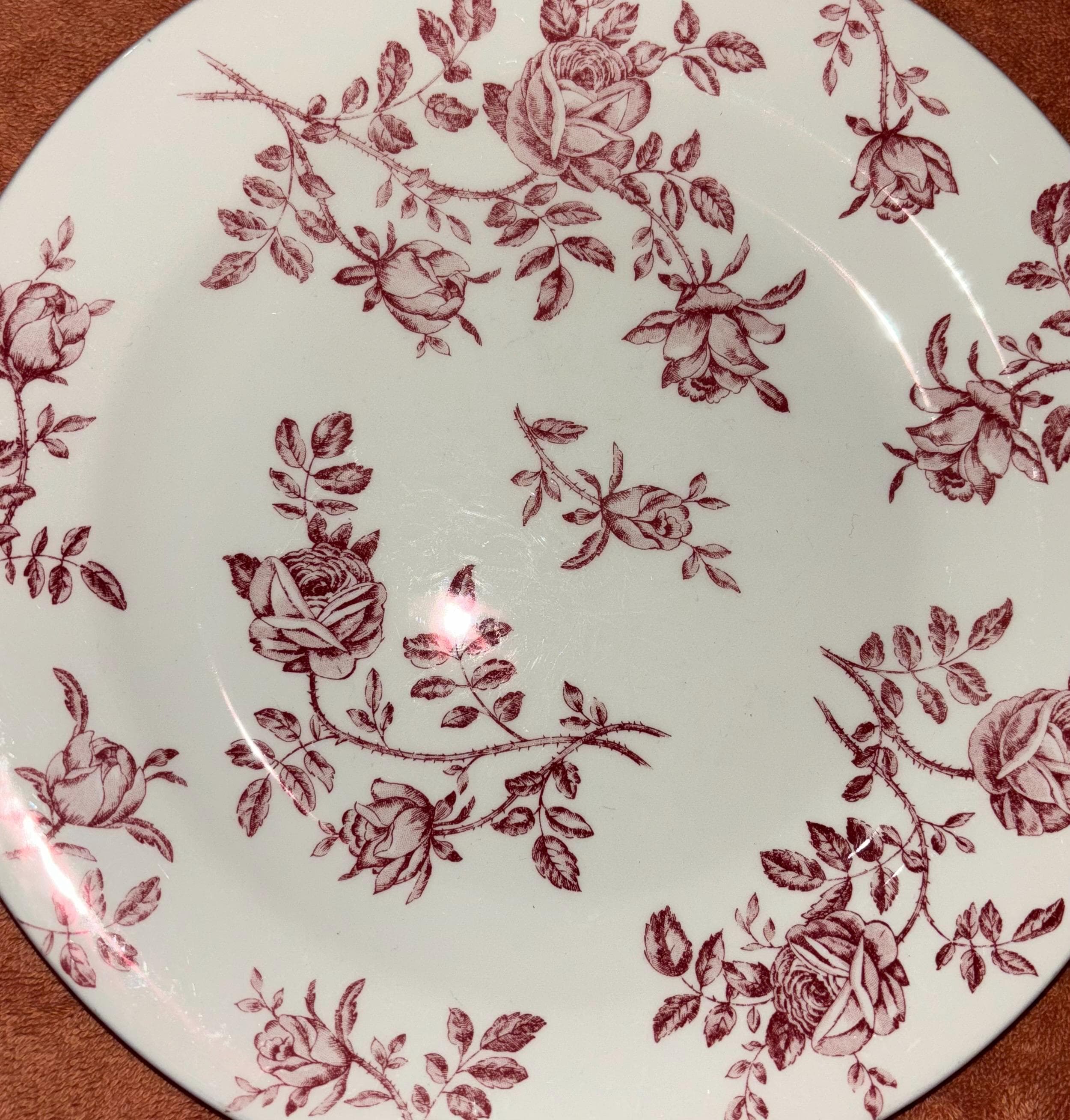 Churchill England Pink Peony Rose Chinz antique dinner plates