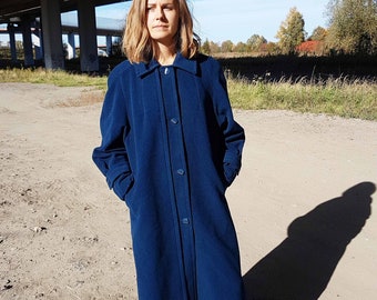 navy blue long jacket