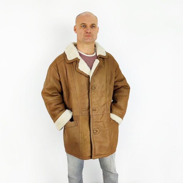 Shearling Mens Coat - Etsy