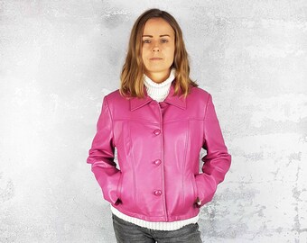 fuschia pink cropped jacket