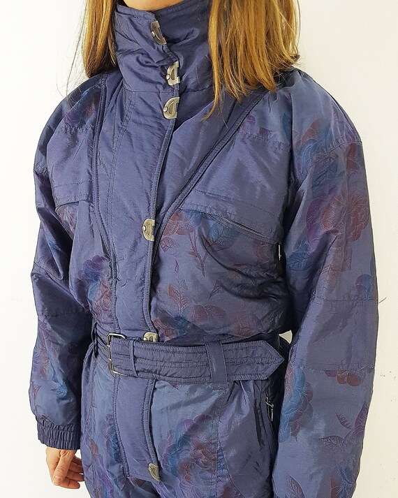 Ski jumpsuit, 80's ski suit, Size S, Blue vintage… - image 7