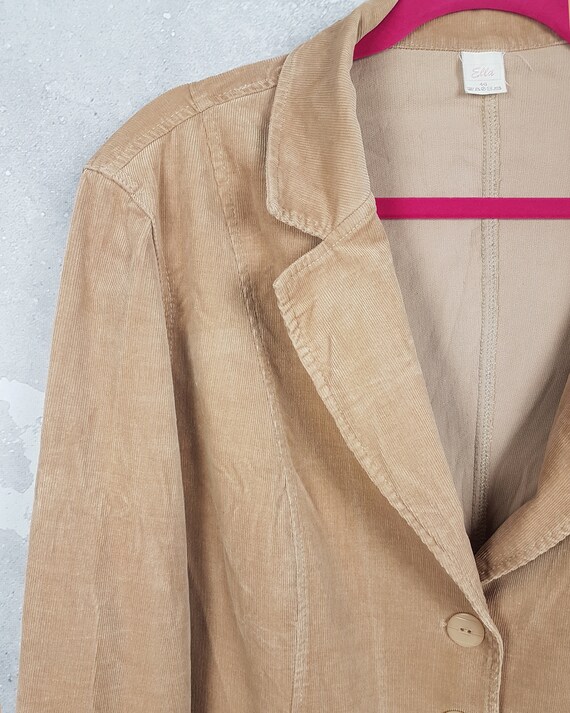 Vintage corduroy blazer, Size XL, Classic beige s… - image 4