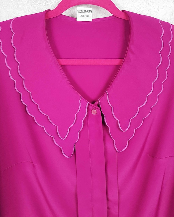 Pink vintage blouse, Size XXL, Decorative embroid… - image 4