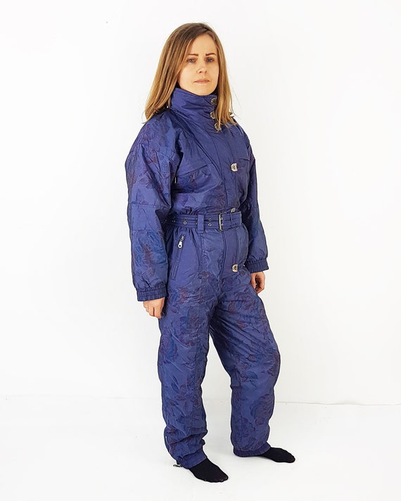 Ski jumpsuit, 80's ski suit, Size S, Blue vintage… - image 5