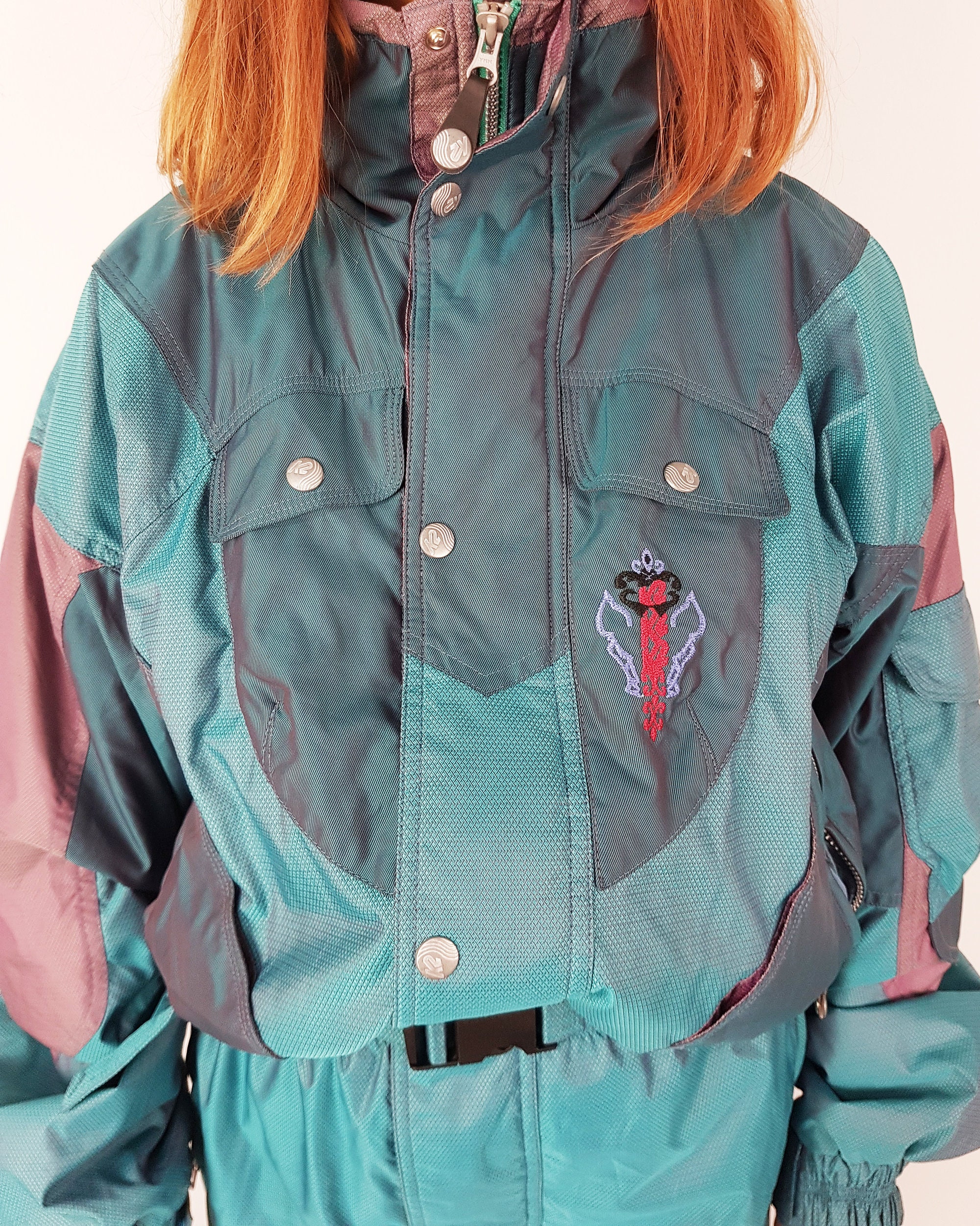 Combinaison De Ski Vintage Abraska Années 80 - Taille 40 Femme, Multicolore, Très Bon état