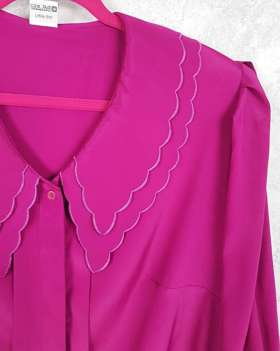 Pink vintage blouse, Size XXL, Decorative embroid… - image 3