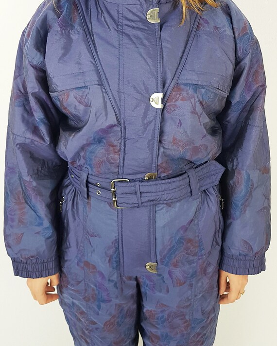 Ski jumpsuit, 80's ski suit, Size S, Blue vintage… - image 6