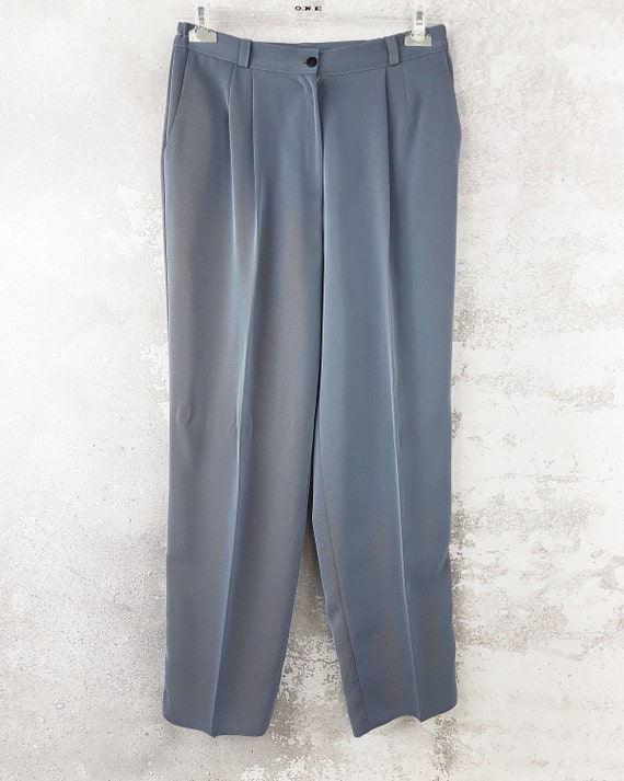 Blue pants with a crease, Size M, Vintage dress p… - image 2