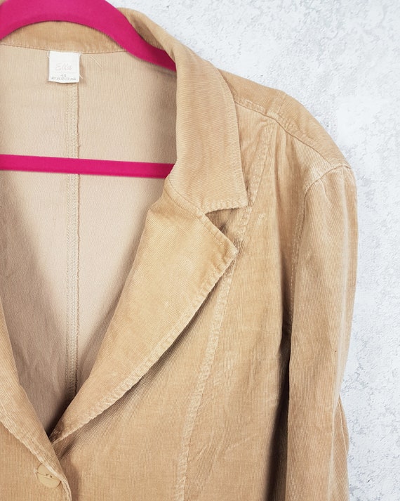 Vintage corduroy blazer, Size XL, Classic beige s… - image 3