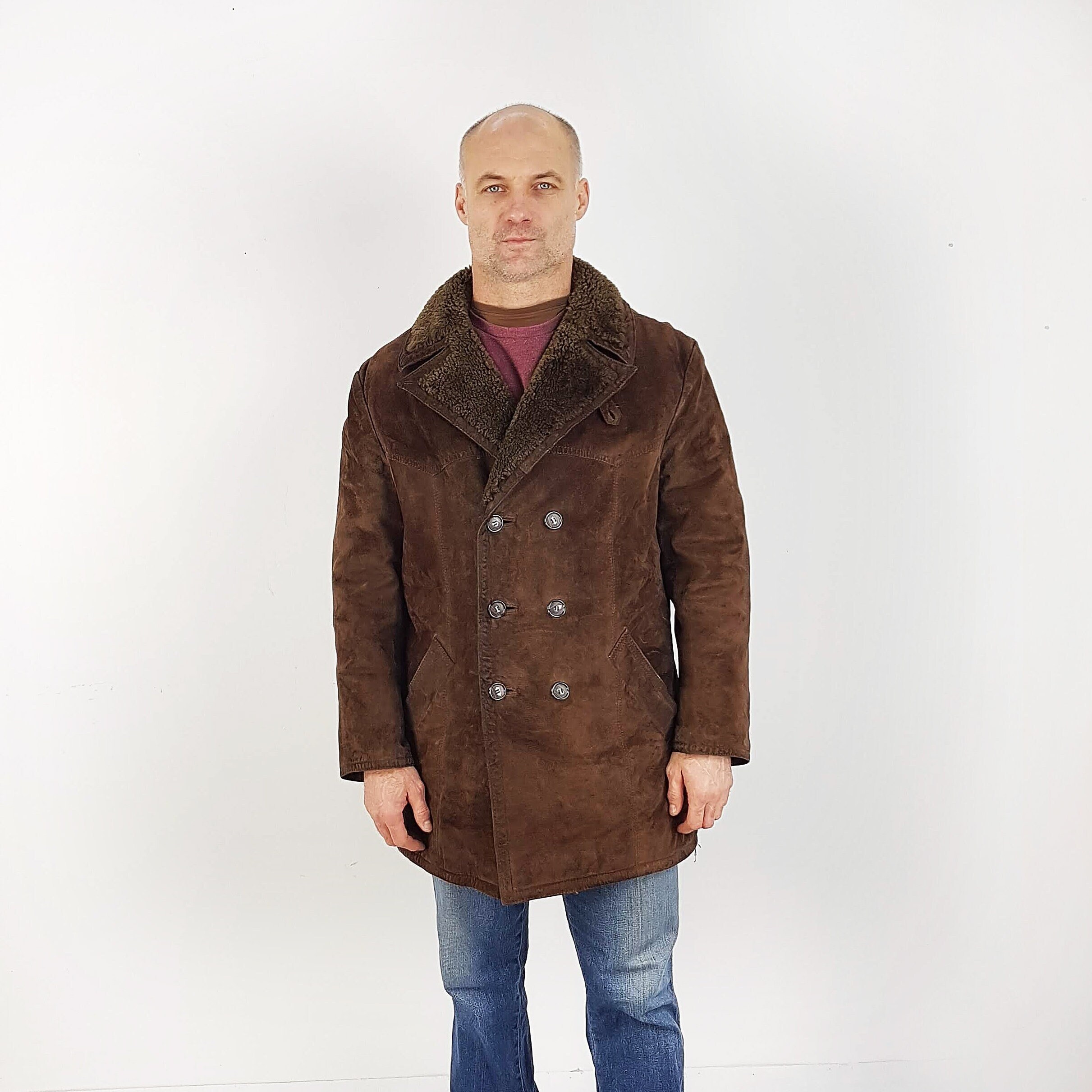 Vintage Sheepskin Jacket With Wool Lining, Size XL, Shearling Coat, Soviet Era Winter Outwear, Dark Brown Hip Length Overcoat - Etsy Sweden Vintage Sheepskin Jacket With Wool Lining, Size XL, Shearling Coat, Soviet Era Winter Outwear, Dark Brown Hip Length Overcoat - Etsy Sweden