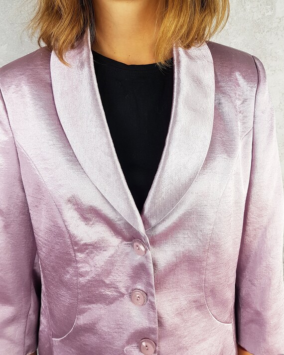 Vintage cropped lilac pink blazer, Size M, Short … - image 5