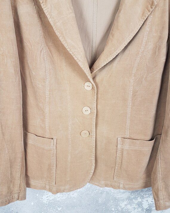 Vintage corduroy blazer, Size XL, Classic beige s… - image 5