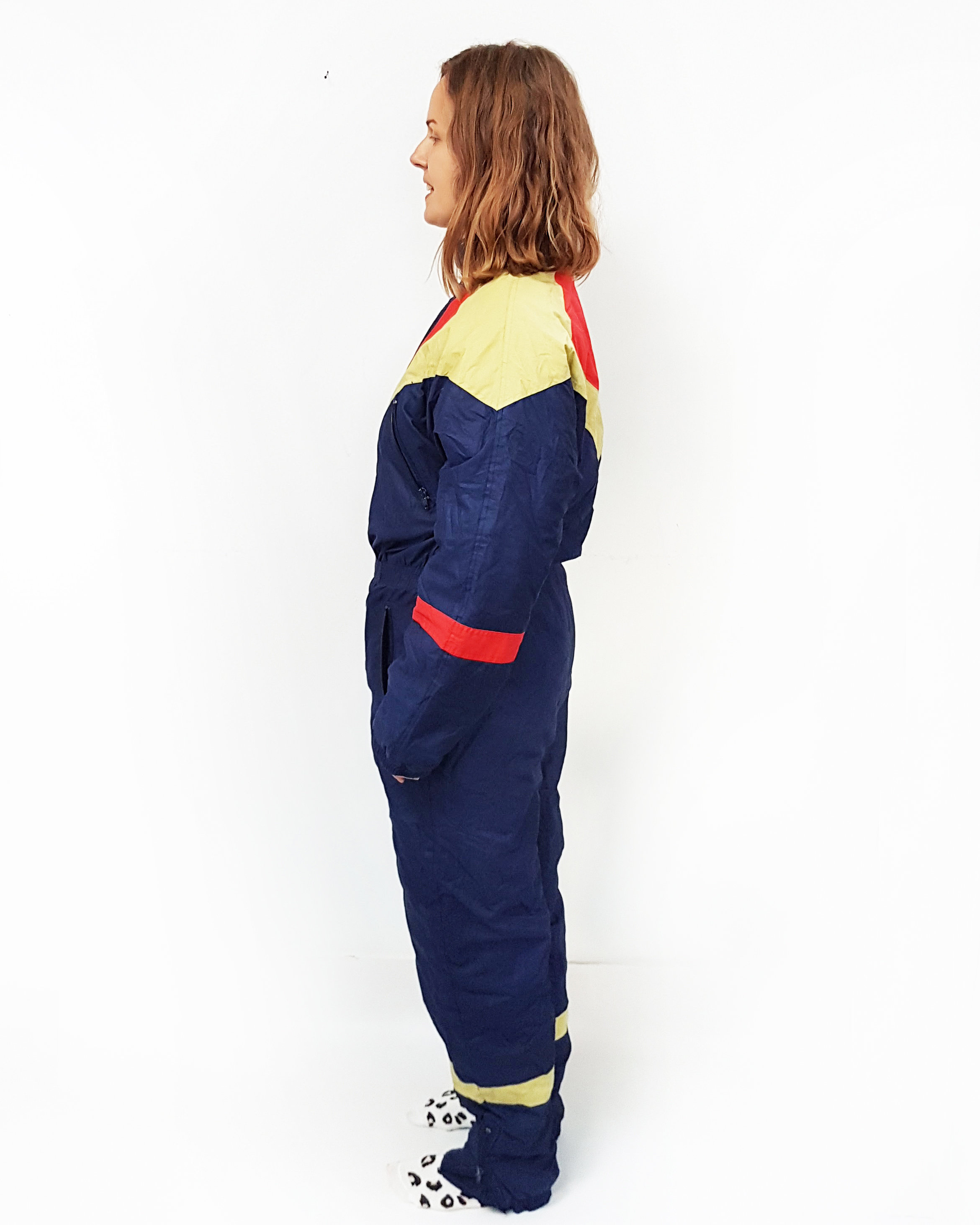 Vintage Super Rare 80s Navy Blue Ellesse Sleeveless Ski Jumpsuit 8 10 S